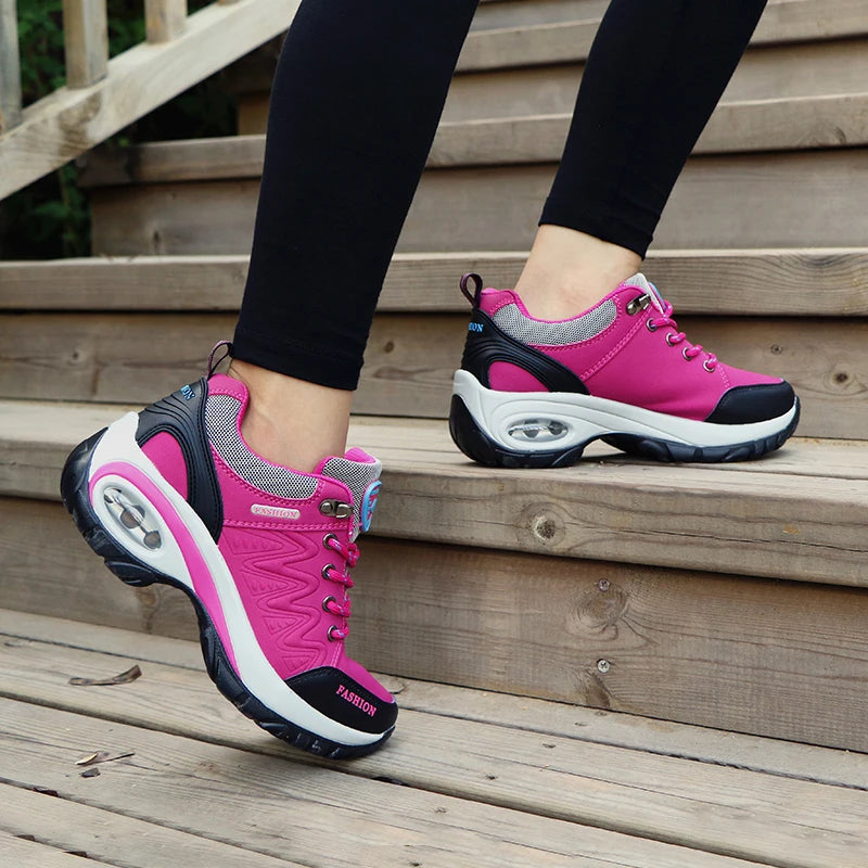 Scarpe Da Ginnastica Da Donna Comode Con Plateau Traspiranti Scarpe Casual Da Donna Stringate Per Esterno