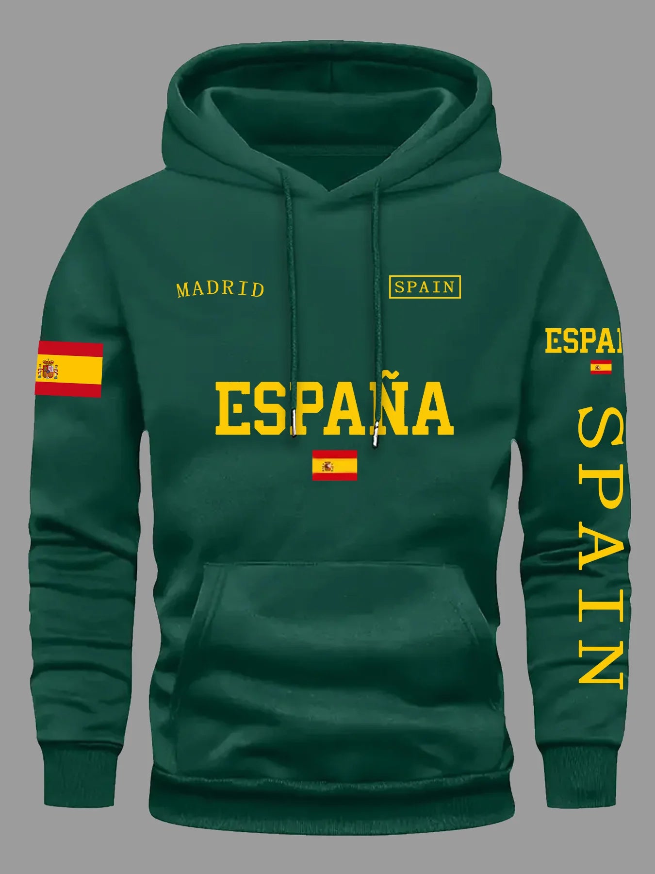 Felpa Con Cappuccio Da Donna Con Stampa Grafica Bandiera Spagnola Autunno Inverno Abbigliamento Casual Caldo E Sportivo