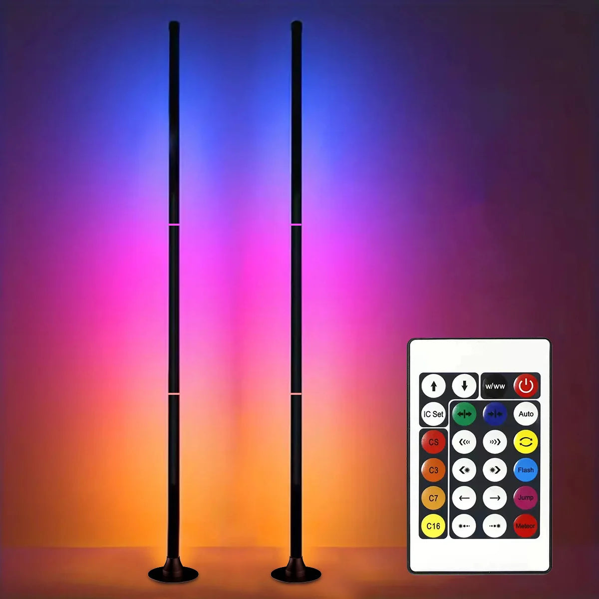 Lampada Da Terra RGB Intelligente Controllo App Telecomando Sincronizzazione Musicale Illuminazione Angolare Timer