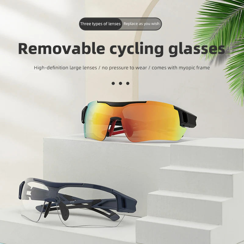 Occhiali Da Ciclismo Polarizzati Per Uomo UV400 Con Naso Regolabile E Set Di 5 Lenti Per Road MTB