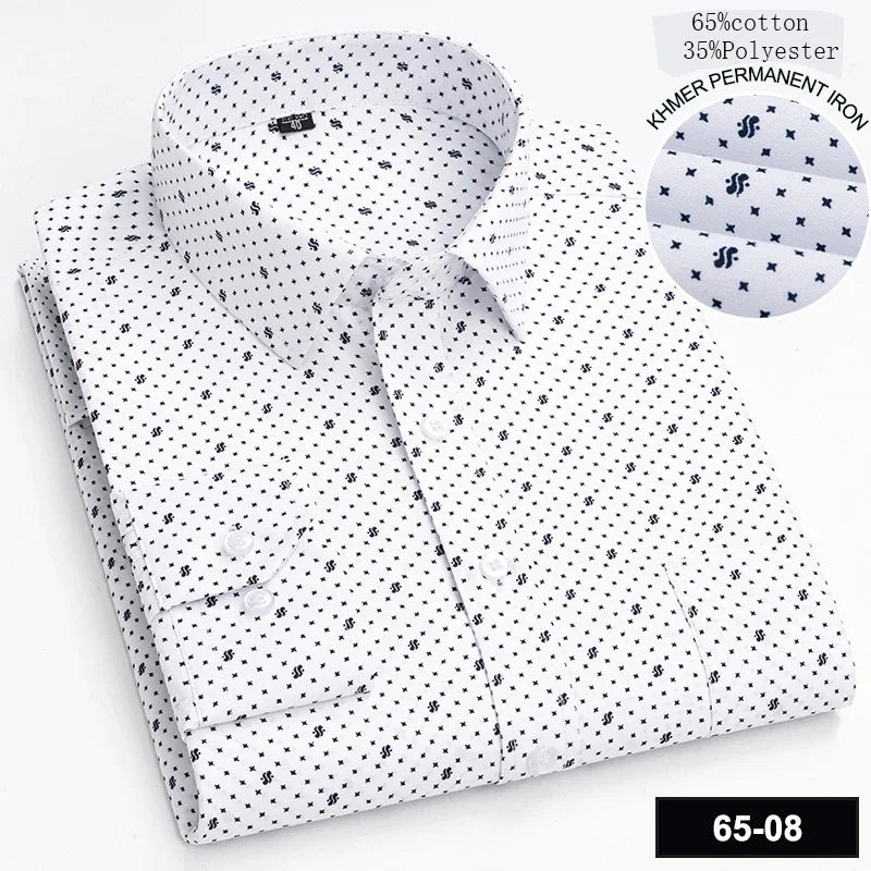 Novità Camicia Da Uomo Slim Fit Maniche Lunghe Formale Con Tasca Singola In Morbido Cotone Scozzese Per Ufficio