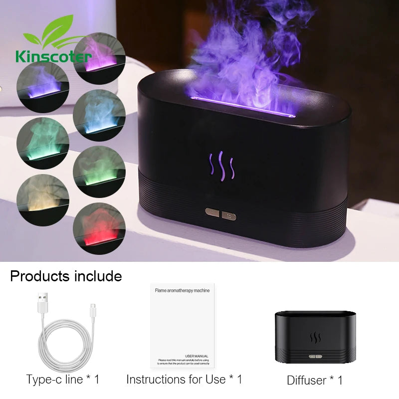 Kinscoter Diffusore Aroma Umidificatore Ultrasuoni Led Freddo Mist Maker Olio Essenziale 180ml Per Ambienti 11 20 m2