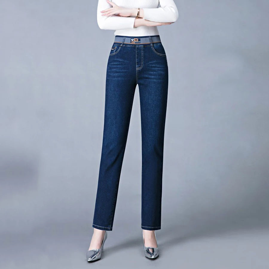 Jeans Da Donna Vita Alta Elastico Skinny Denim Retro Stretch Taglia 36 In Stile Coreano Elegante