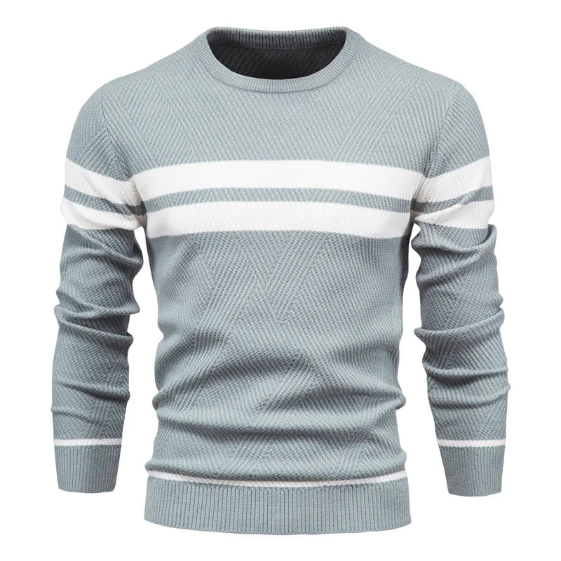 Pullover Maglione Da Uomo O Collo Patchwork Manica Lunga Caldo Sottile Abbigliamento Uomo Moda Casual Autunno