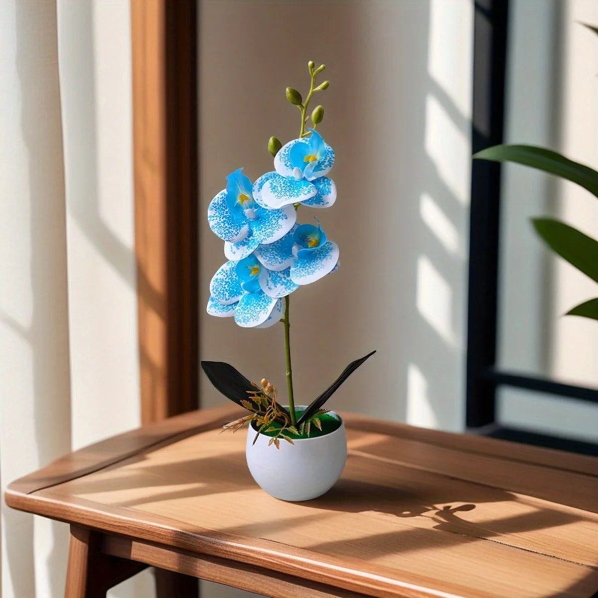 Pianta In Vaso Di Orchidea Artificiale Realistica Con Vaso Di Plastica Per Decorazione Centrotavola Tavolo Per Ufficio