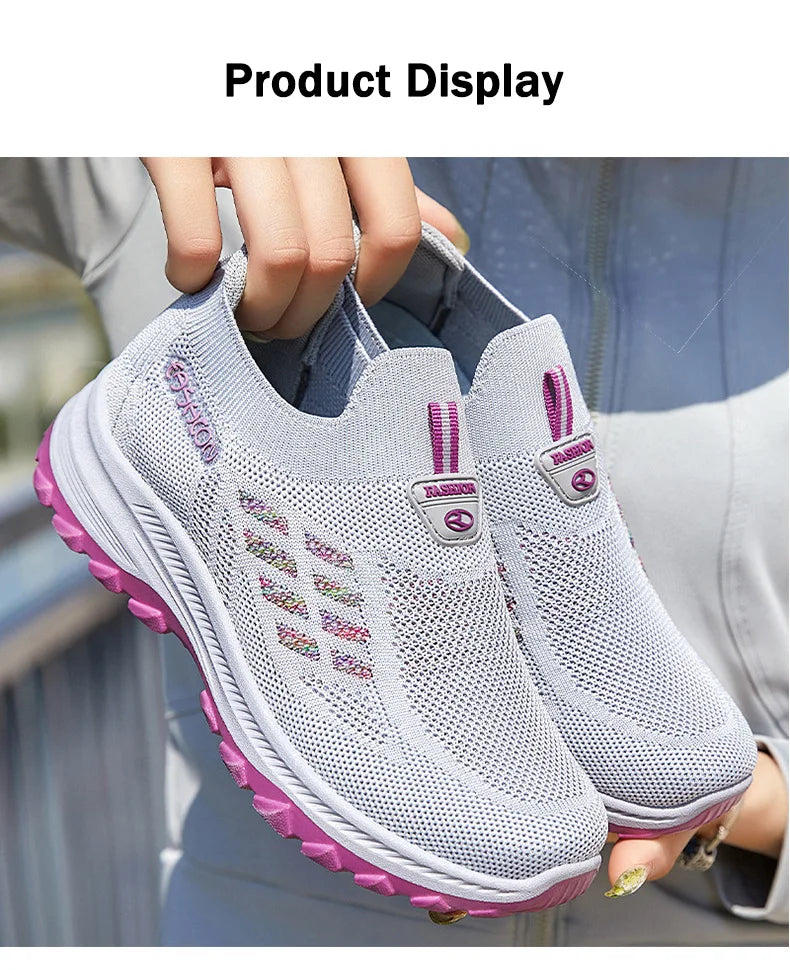 TaoBo scarpe da passeggio 2023 estate nuove scarpe da donna traspiranti senza pizzo suola morbida calzini Sneakers Comfort scarpe sportive da donna Tennis