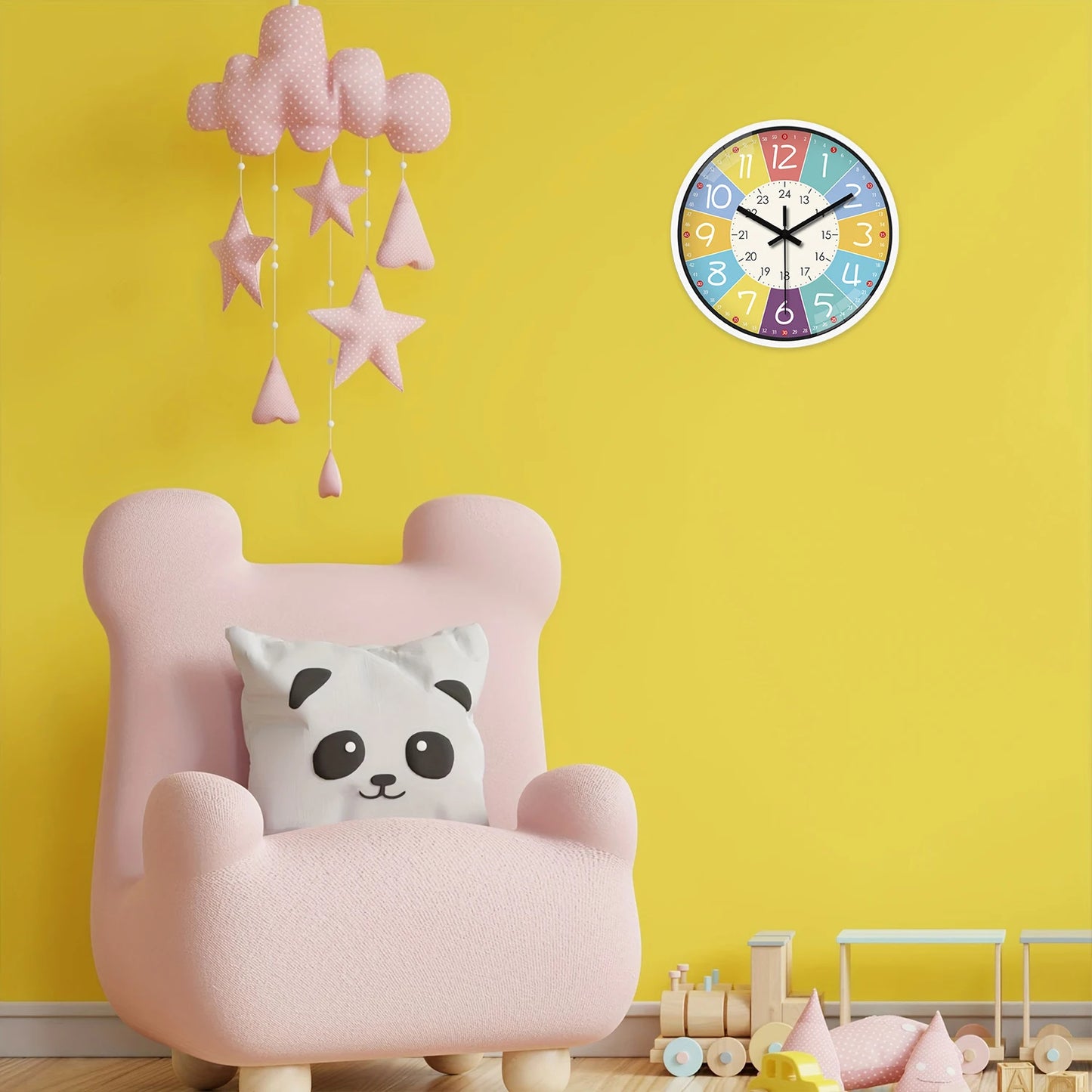 Orologio Da Parete Rotondo Da 8 Pollici Silenzioso Design Moderno Per Bambini Accessori Decorativi