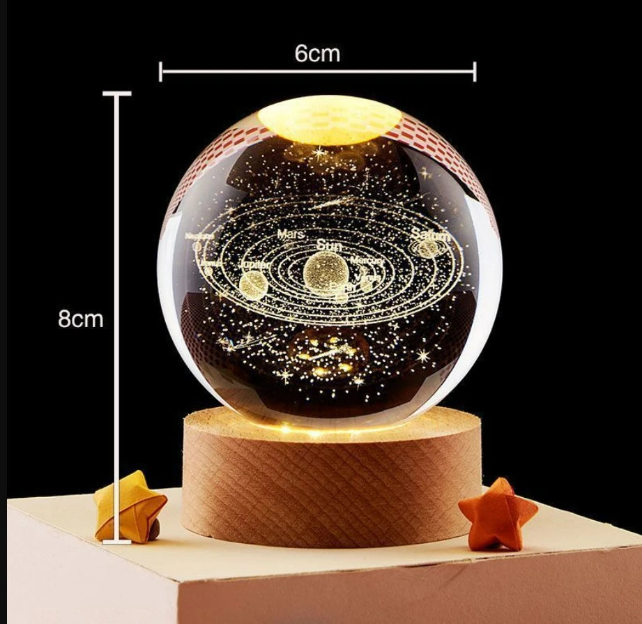 Decorazione Della Stanza Con Sfera Di Cristallo 3D E Base Led Per Luce Ambientale Nel Soggiorno