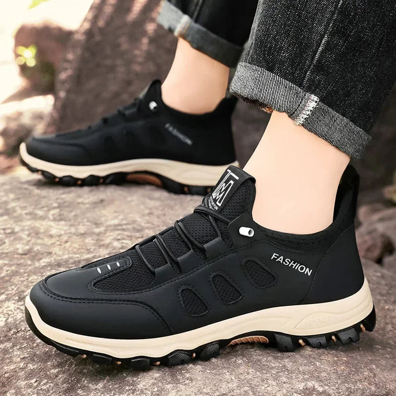 Scarpe Da Trekking Da Uomo Morbide Nere Traspiranti In Rete Per Passeggiata E Arrampicata
