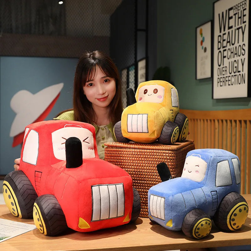 Simulazione Trattore Escavatore Giocattoli Di Peluche Per Auto Kawaii Morbido Cuscino Veicoli Regalo Natale Bambini