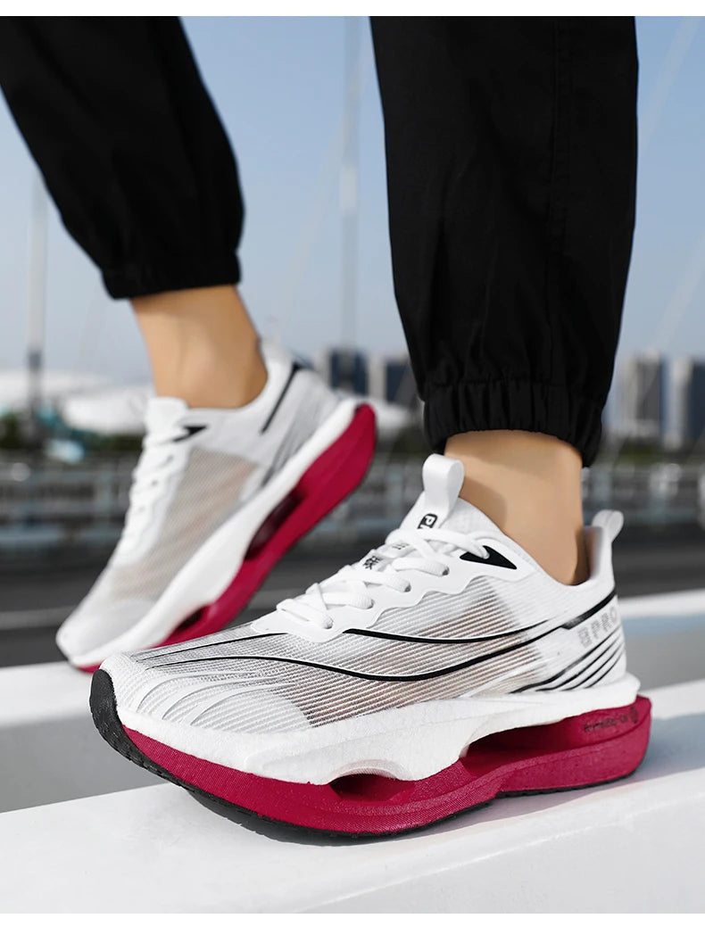 Scarpe da Corsa con Piastra in Carbonio per Maratona Unisex Traspiranti e Leggere Antiscivolo Sneakers Atletiche