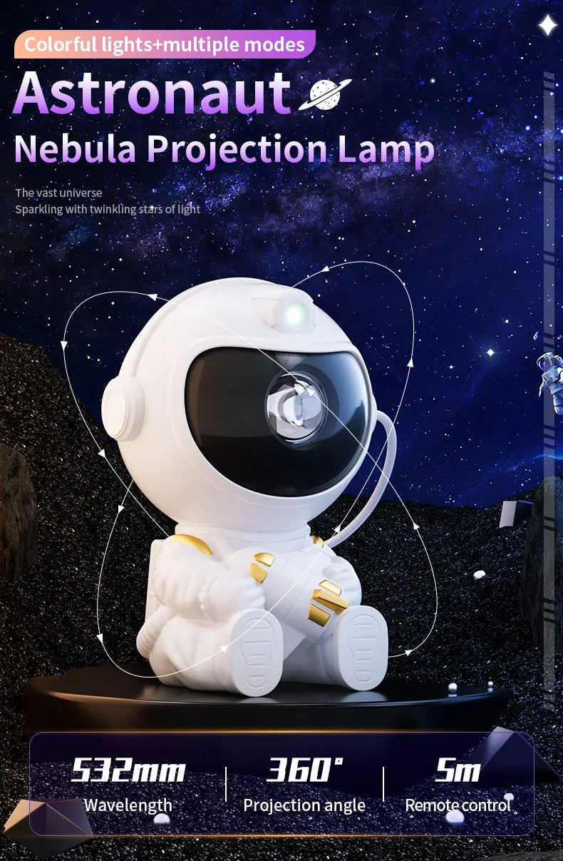 Proiettore LED Galassie Stellate Luce Notturna Astronauta Cielo Stellato Camera Letto Regalo Bambini Lampada Atmosfera