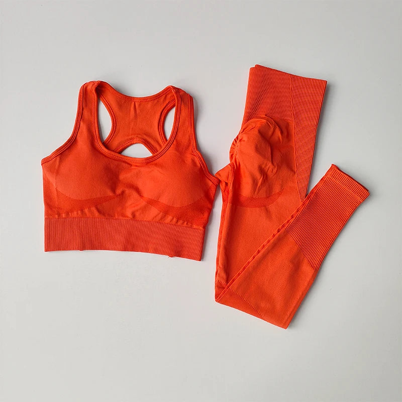 Reggiseno Sportivo Donna 2 Pezzi Set Canotta Fitness Reggiseno Antiurto Leggings Corsa Tuta Yoga Bellissimo Posteriore