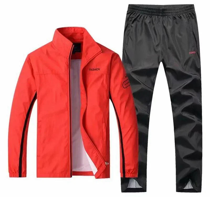 Tuta Sportiva Uomo 2 Pezzi Giacca Con Zip Pantaloni Vita Elastica Allenamento Pallacanestro