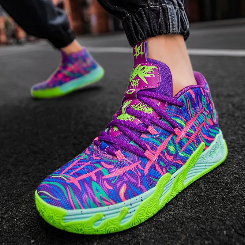 Scarpe Da Basket Da Uomo Allenamento Sul Campo Traspiranti In Mesh Antiscivolo Mid Cut Design Lussuoso