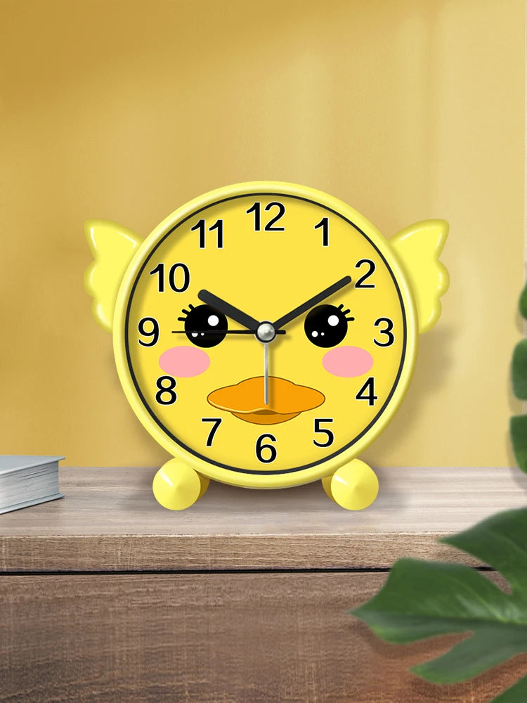 Sveglia Educativa per Bambini Carina Rotonda Silenziosa per Camera da Letto Desktop Decorazione Animale