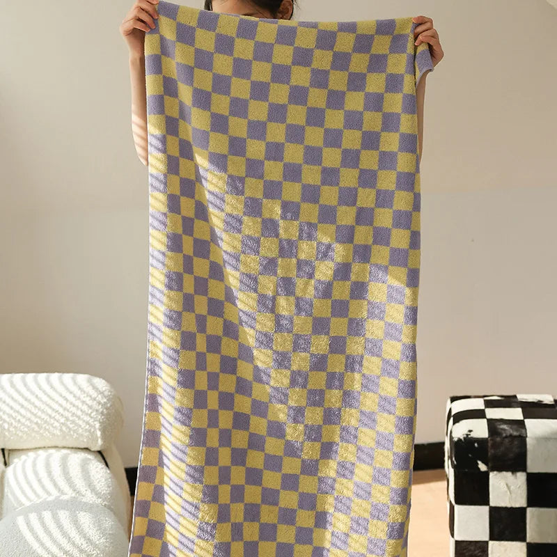 Asciugamano In Cotone A Righe Retrò 70x140 Cm Morbido E Assorbente Per Casa Palestra Cucina