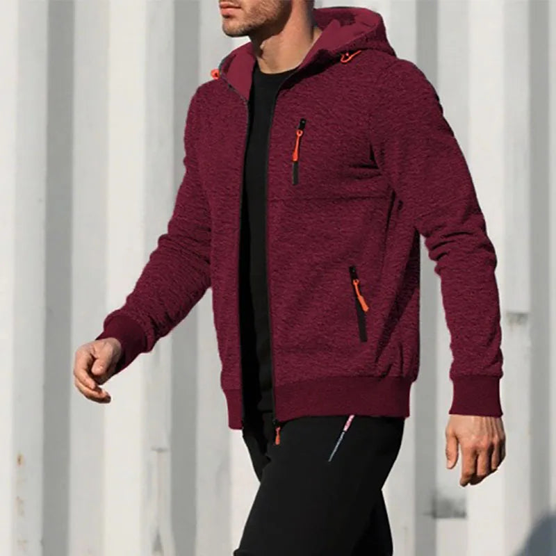 Giacca Casual Da Uomo Autunno Slim Fit Con Cappuccio E Cerniera Tinta Unita Abbigliamento Sportivo Maschile
