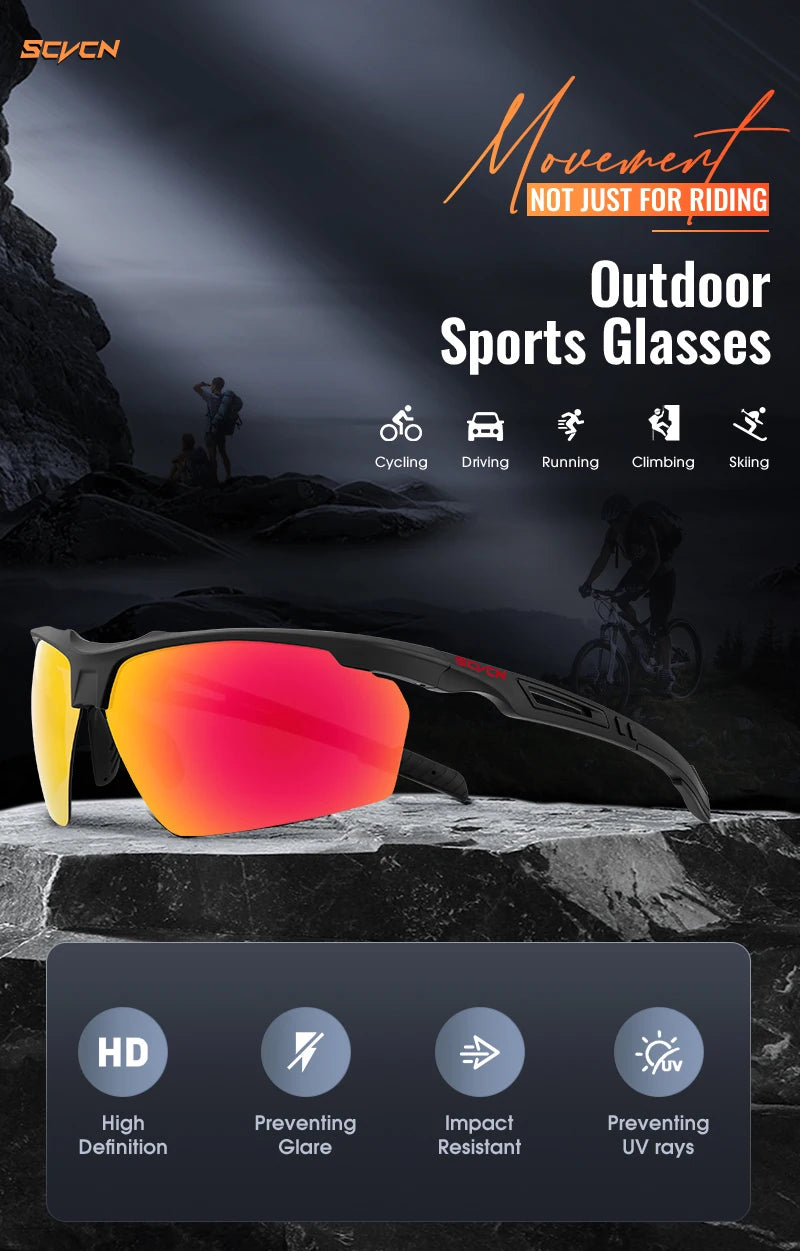 Occhiali Da Ciclismo Polarizzati SCVCN UV400 Uomo Donna MTB Sportivi Occhiali Da Sole Promozione Basso Prezzo