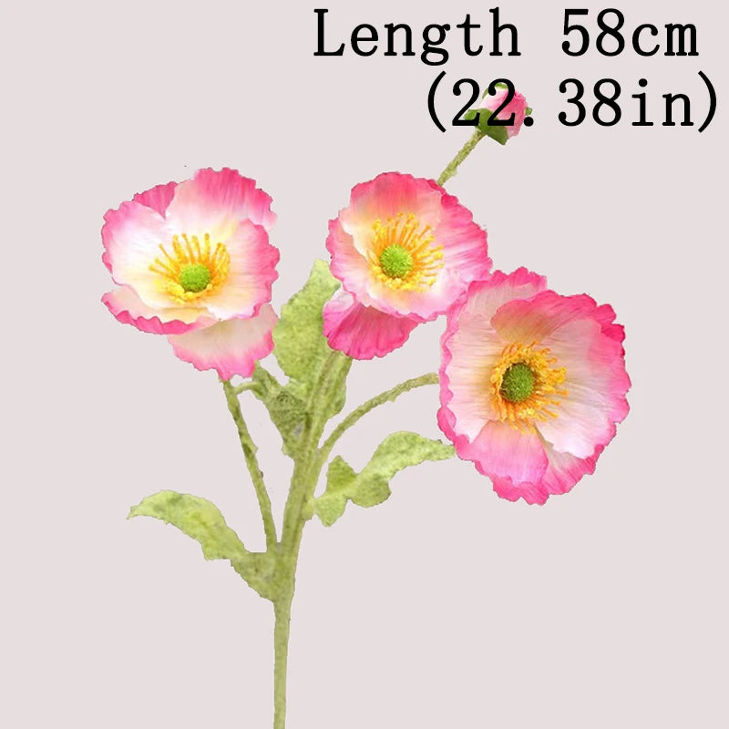 Bouquet Di Fiori Artificiali A 4 Teste Di Papavero In Seta Per Nozze E Feste Decorazione Domestica Elegante