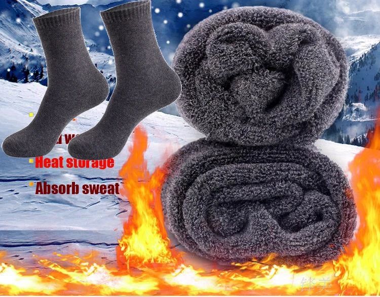 Calzini Invernali Uomo Caldi Spessi Set Da 5 Paia Cotone Poliestere Elastan Antineve In Spugna