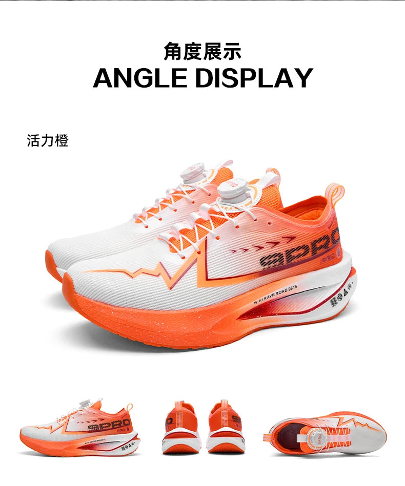 Scarpe Da Corsa Fluorescenti Carbon Marathon Uomo Traspiranti Leggere Scarpe Da Ginnastica Comode Da Donna