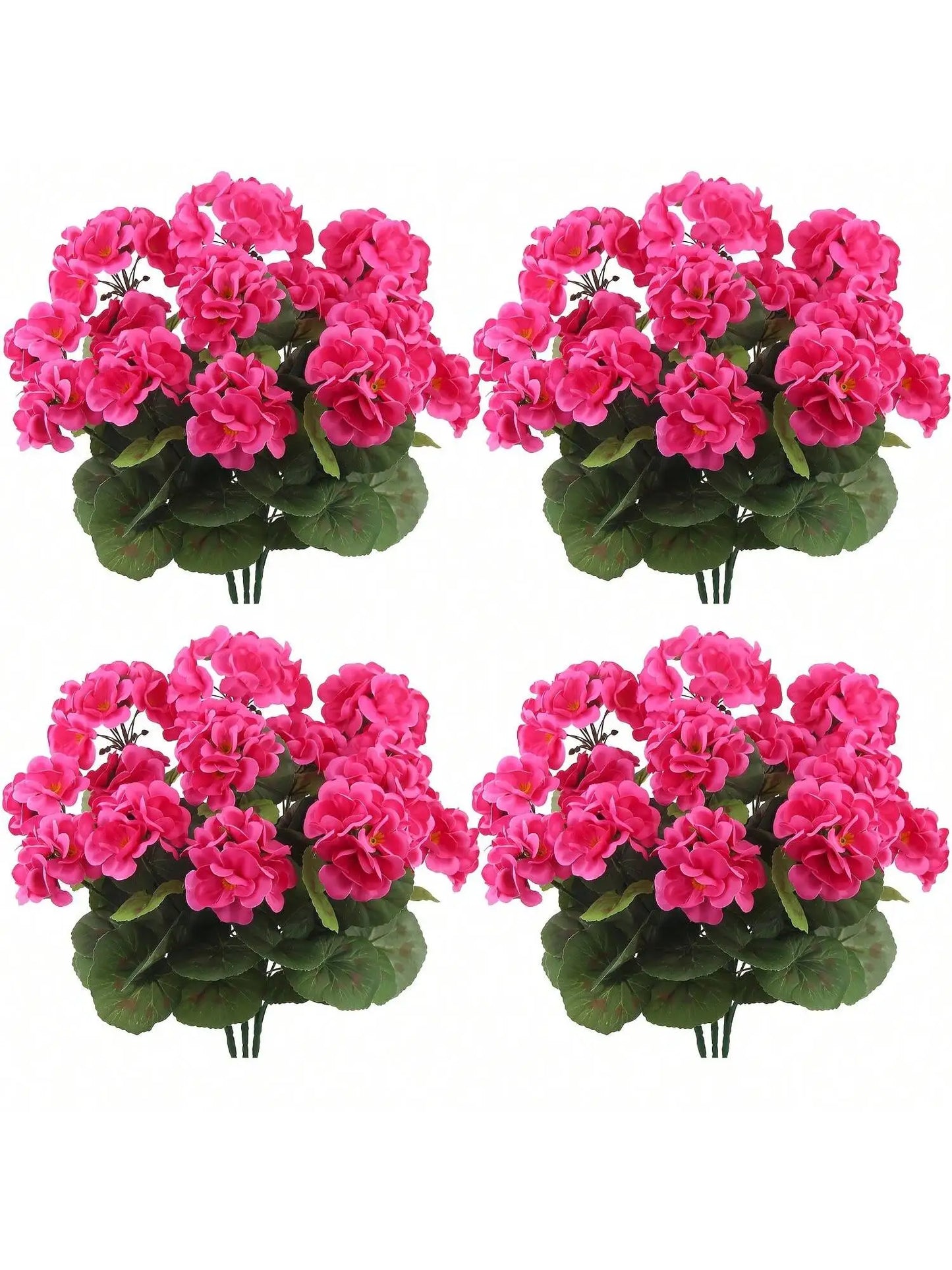 1 2 4 Pezzi Fiori Artificiali Realistici Con Fogliame Verde Per Esterni Portico Patio Finestra Fioriera Sospesa