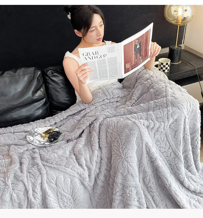 Coperta Stampata Floreale 3D In Stile Europeo Pile Di Corallo Spesso Per Inverno Calda Trapunta Facile Da Mantenere