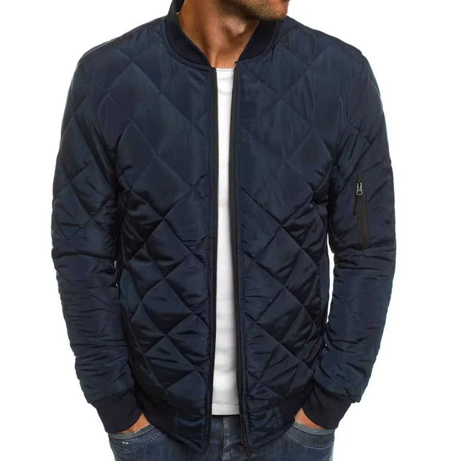 Giacca Invernale Da Uomo Leggera Con Colletto Da Baseball In Rete Pressata Stile Vintage Volo Casual Manica Lunga