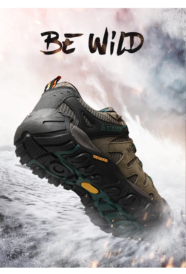 HIKEUP Scarpe Da Trekking Da Uomo In Pelle Scamosciata Impermeabili Traspiranti Esterno Resistente All Usura