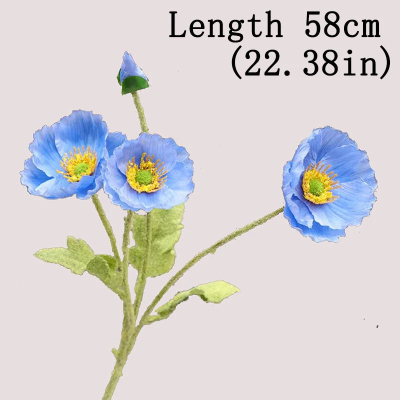 Bouquet Di Fiori Artificiali A 4 Teste Di Papavero In Seta Per Nozze E Feste Decorazione Domestica Elegante