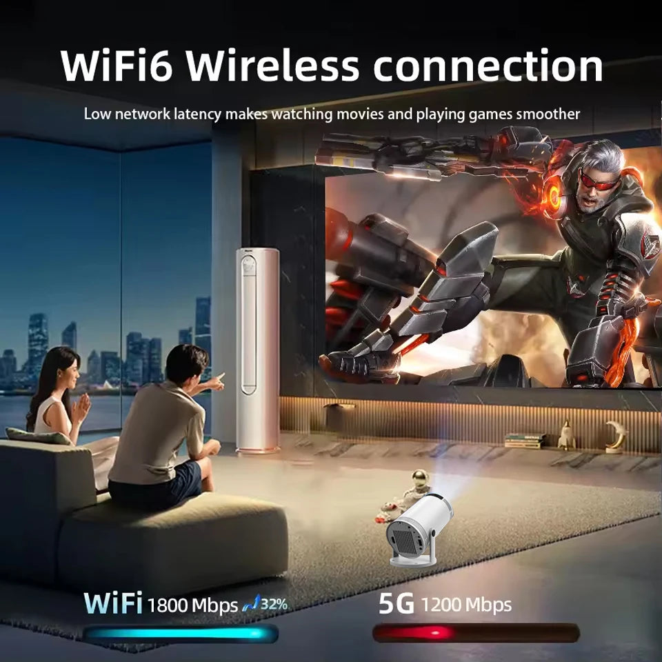 Nuovo Proiettore HY300 2026 4K Android 11 WiFi 6 290 ANSI Allwinner H713 BT5.0 Portatile per Esterni Cinema