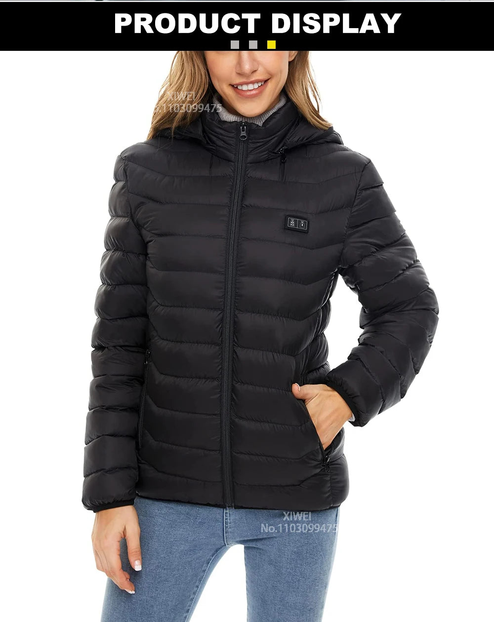 Giacca Riscaldata Unisex USB Termica Invernale Campeggio Sci Cotone Lavato Calda Leggera