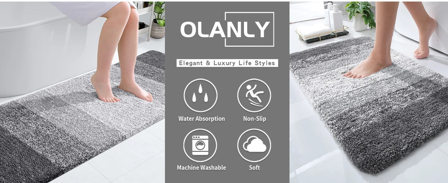 Kitinjoy Tappeto Da Bagno In Microfibra Assorbente Morbido Antiscivolo Shaggy Lavabile In Lavatrice