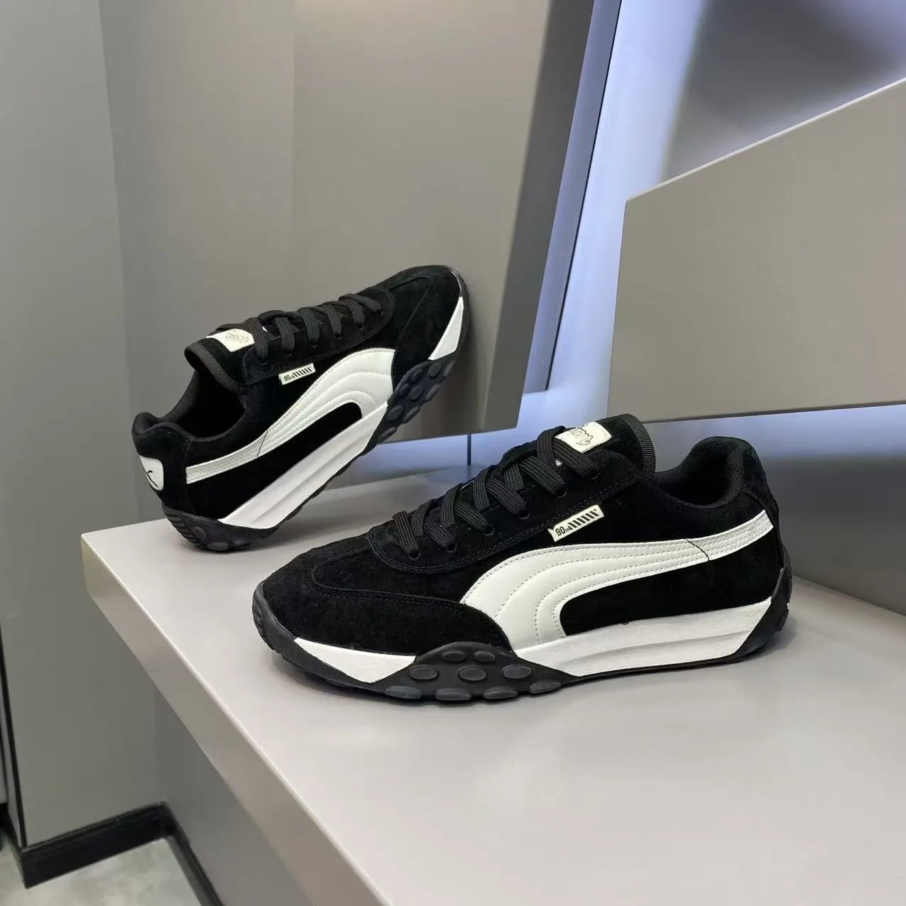 Sneakers Casual Uomo Designer Retro Scarpe Da Corsa In Microfibra Tessuto Pelle Traspirante Con Plateau Interno