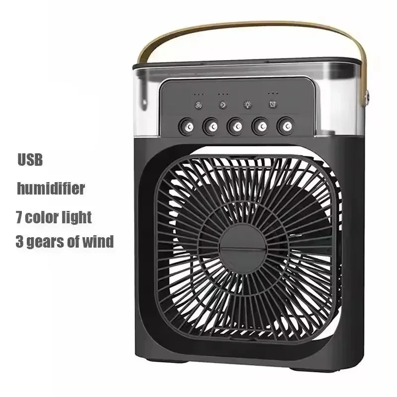 Raffreddatore Aria Evaporativo Portatile Con Serbatoio Da 500 Ml Doppia Funzione Ventilatore Umidificatore Silenzioso