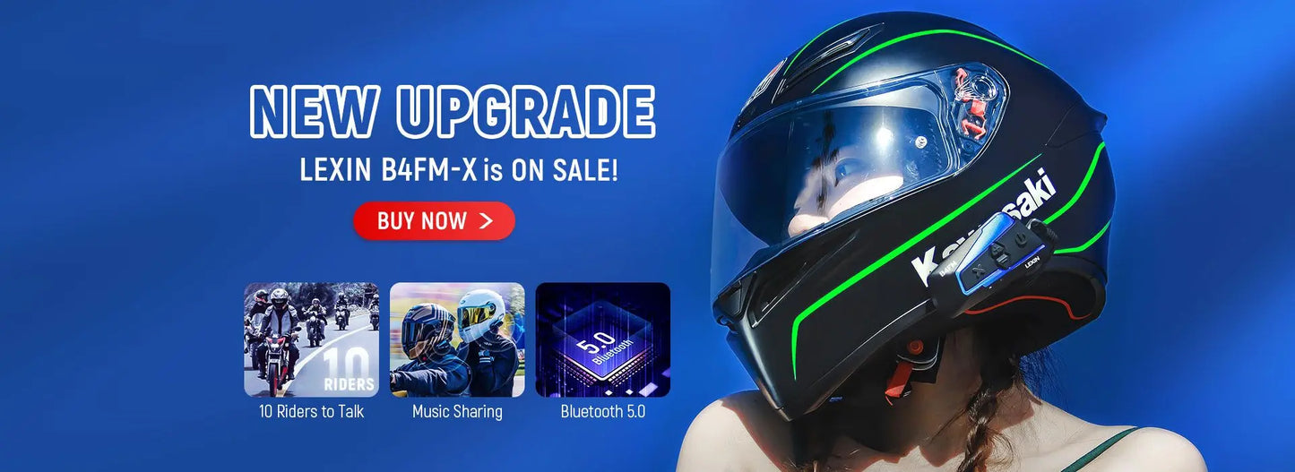Cuffie Bluetooth Per Casco Interfono Moto Lexin G2P Comunicatore Vivavoce Fino A 6 Ciclisti Con Radio FM