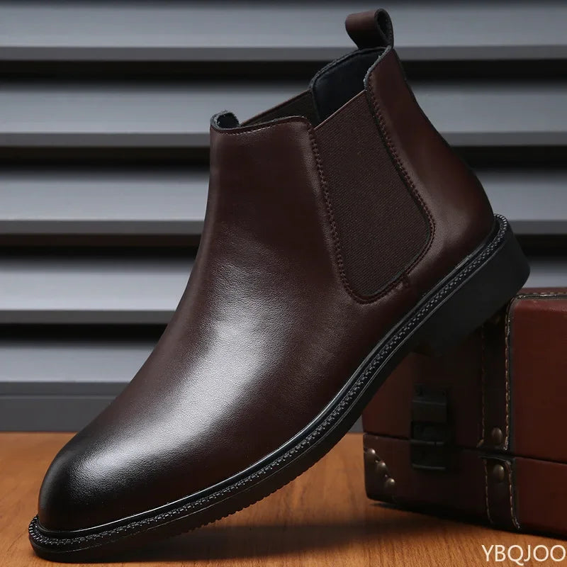 Stivaletti Chelsea In Pelle Da Uomo Di Lusso Fatti A Mano Slip On Per Abito Formale E Casual