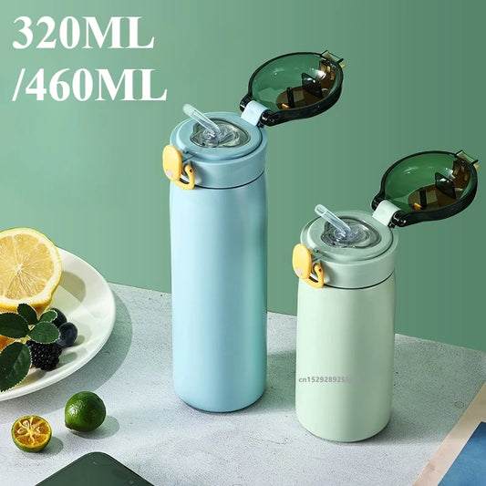Tazza Isolata In Acciaio Inossidabile A Sottovuoto Doppia Parete Capacita 320 460 Ml Con Cannuccia Simbuid