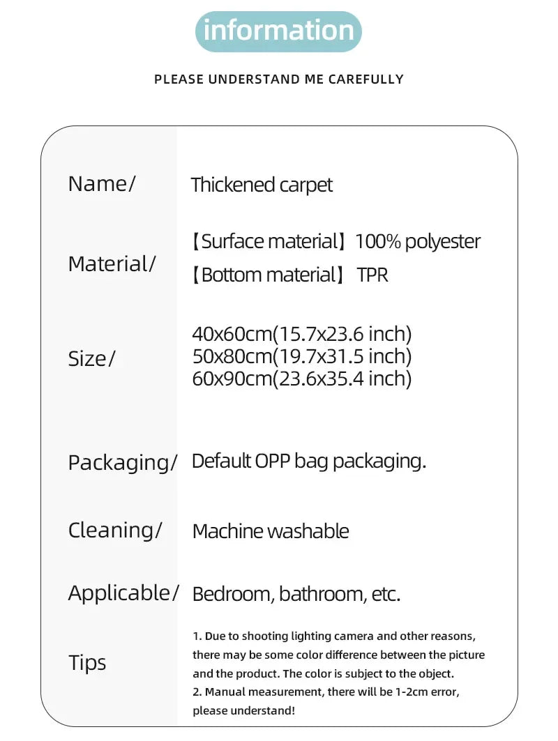Tappetino Da Bagno Arrotondato E Ispessito Antiscivolo Peluche Assorbente Per Vasca E Per Porta D Ingresso