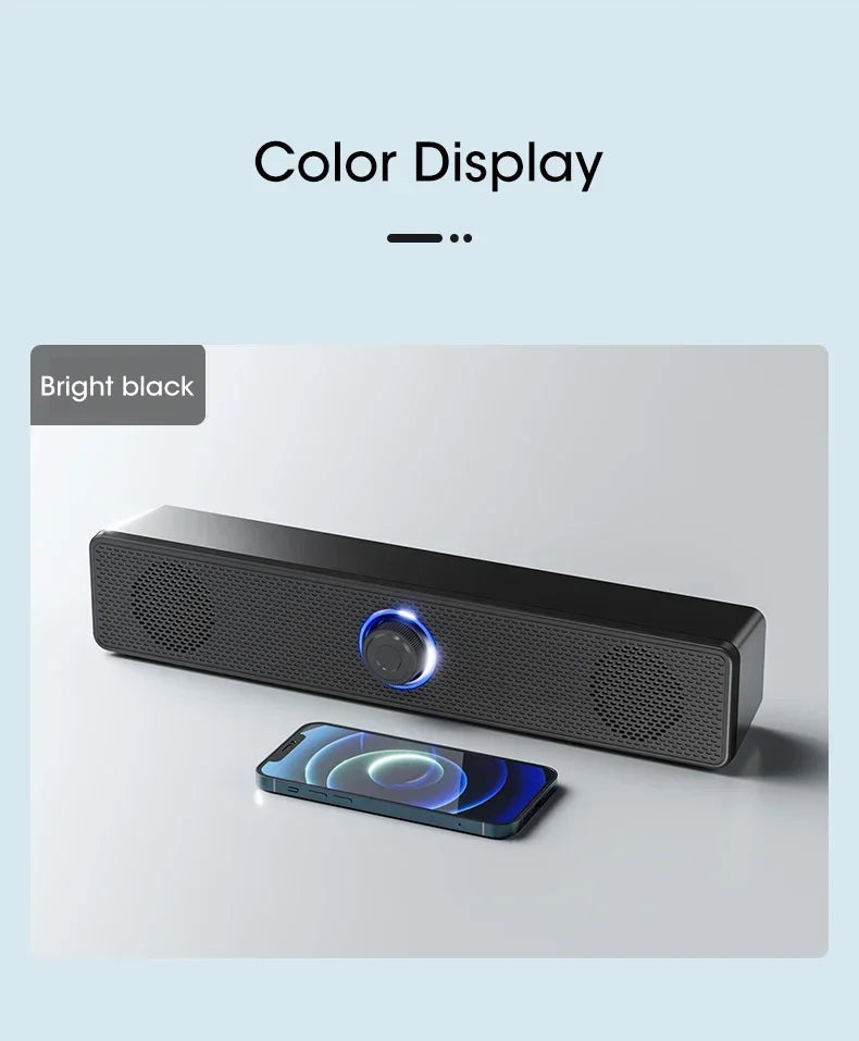 Soundbar Per PC E TV Bluetooth Cablato E Wireless USB Alimentato Per Laptop Gaming Home Theater Sistema Audio Surround