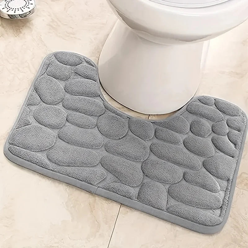 Tappetino Per WC A Forma Di U Impermeabile Antiscivolo In Camoscio Per Assorbimento Acqua Del Bagno