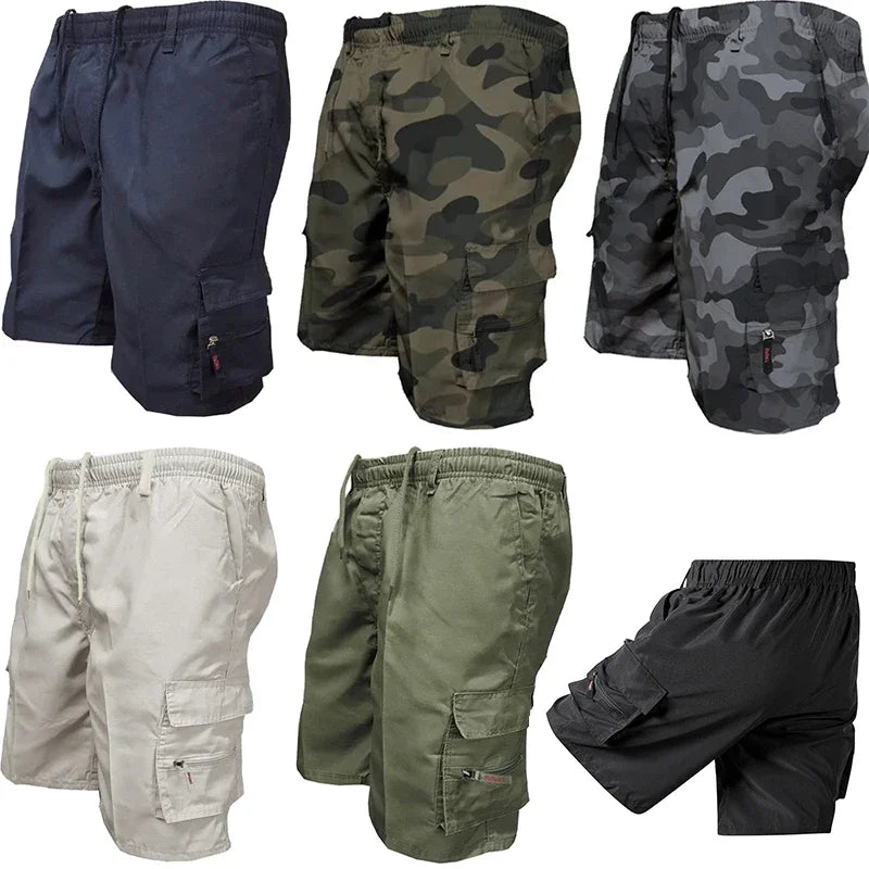 Pantaloncini Cargo Tattici Estivi da Uomo Militari con Tasche Ispirate al Mimetico per Jogging Escursionismo Lavoro