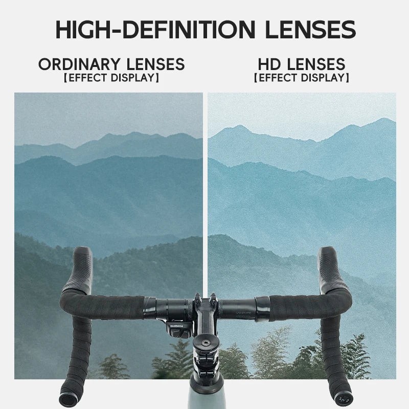 ROCKBROS Occhiali Da Ciclismo Leggeri Senza Cornice Lenti Fotocromatiche Ad Alta Definizione Per Strada Sportivi