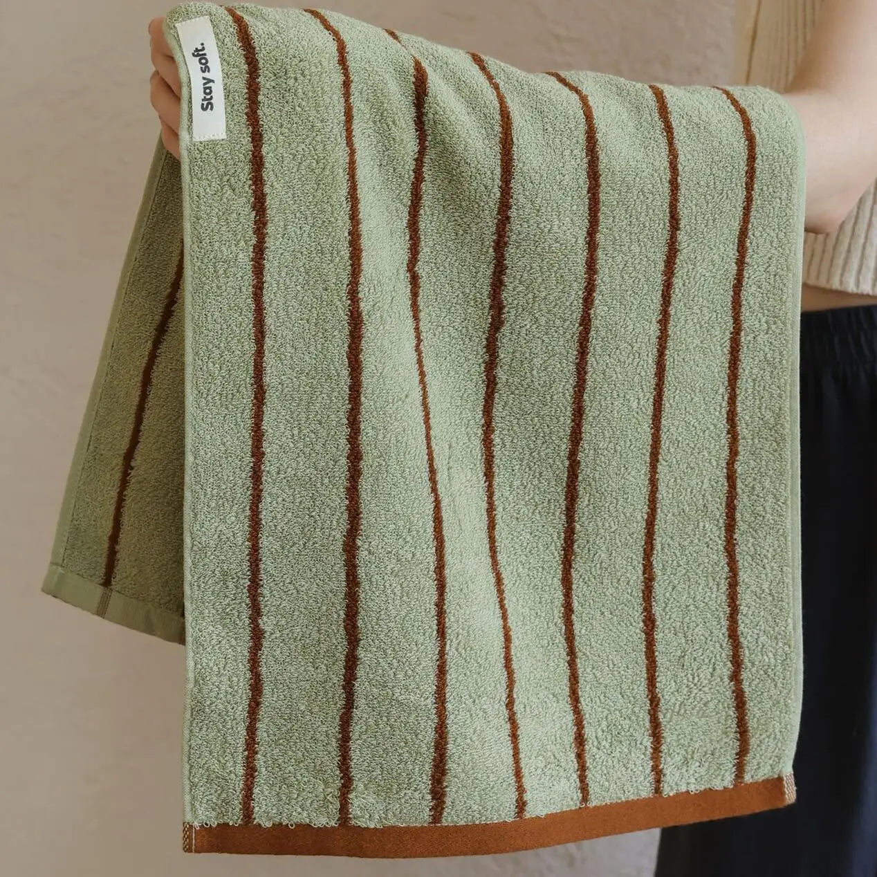 Asciugamano In Cotone A Righe Retrò 70x140 Cm Morbido E Assorbente Per Casa Palestra Cucina