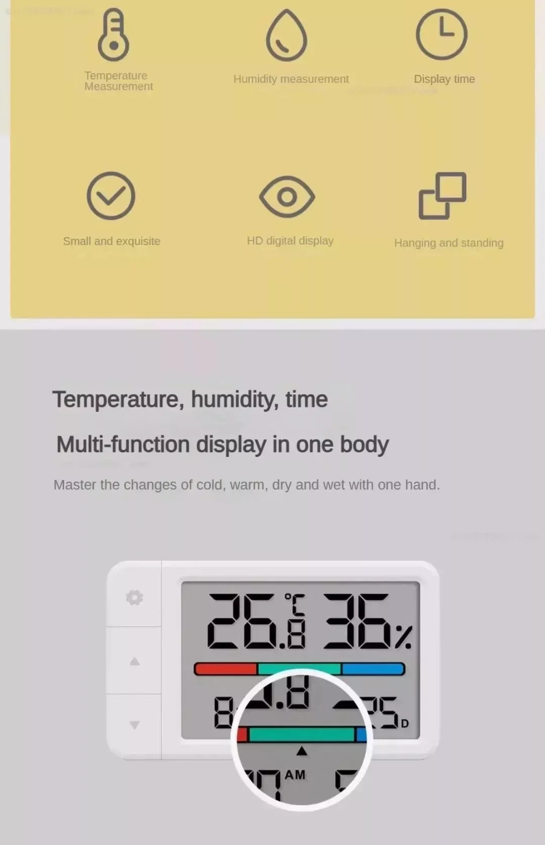 Termometro Igrometro Intelligente MiaoMiaoCe Orologio Multifunzione Con Display Digitale Stazione Meteo Per Casa