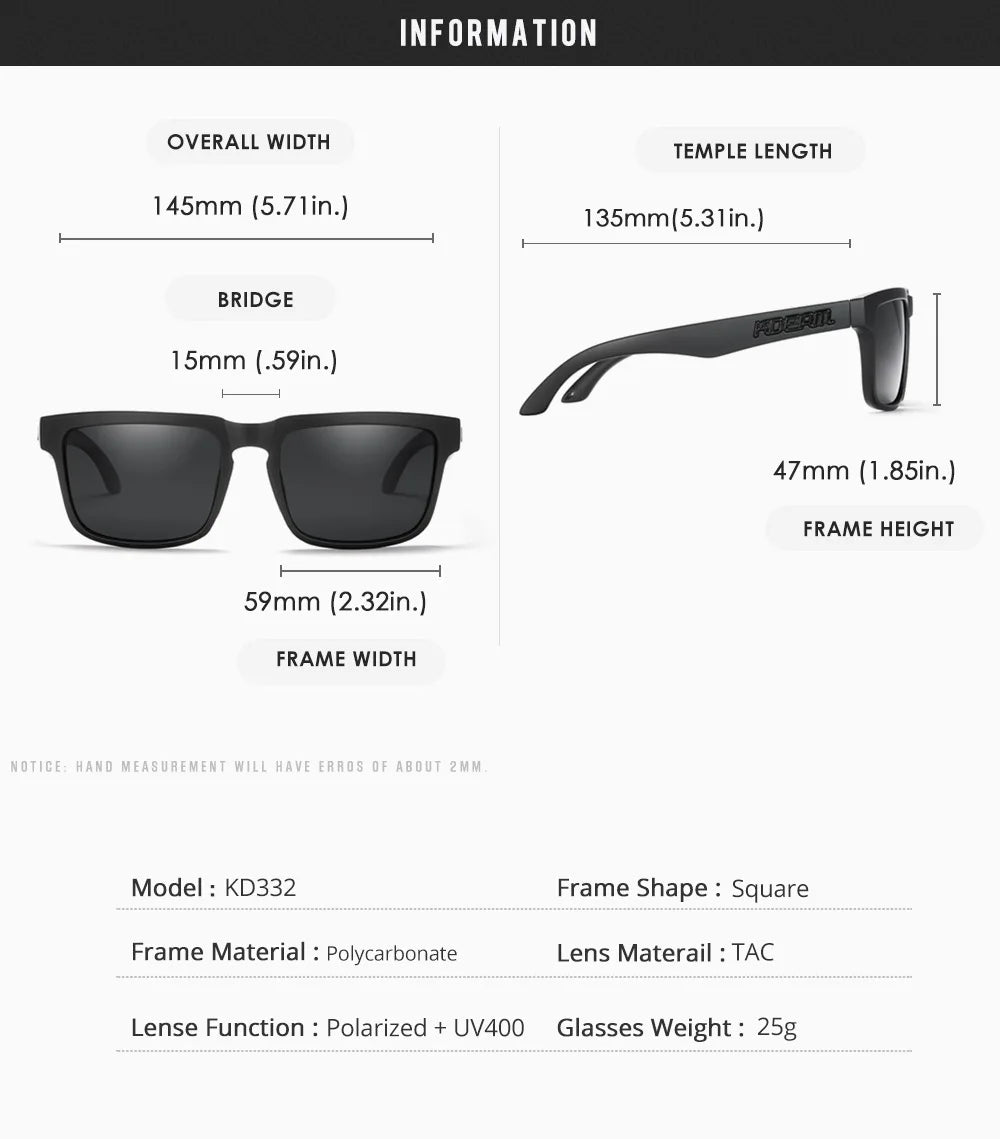 Kdeam Occhiali da Sole Polarizzati Unisex per Uomo e Donna Lenti Rosse a Specchio per Coppia Moda Esterno