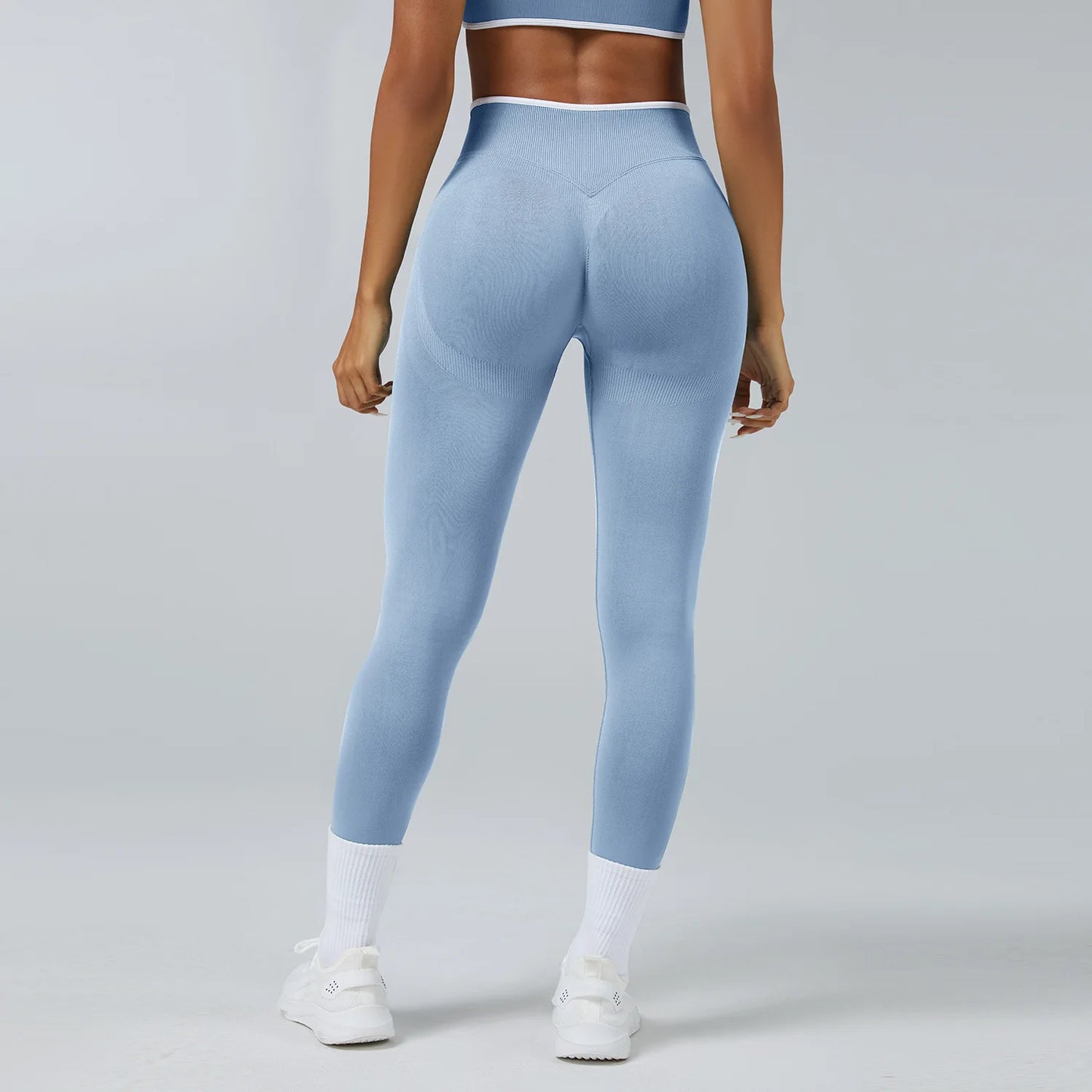 Pantaloni Da Donna Palestra Leggings Da Yoga Senza Cuciture Vita Alta Elasticizzati Per Esercizi Atletici
