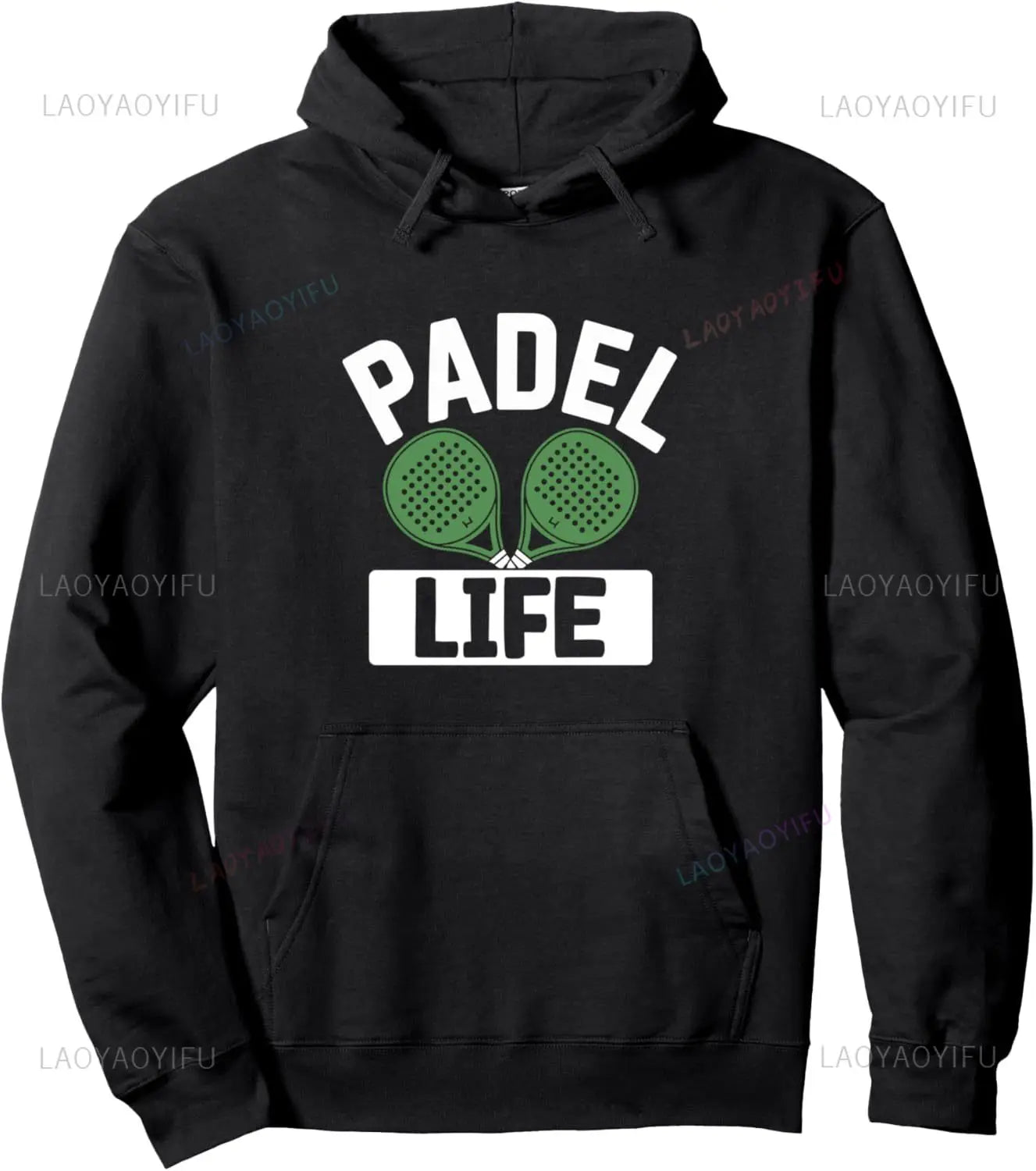 Felpa Con Cappuccio Padel Life Sport Per Atleti Giocatori Stampa Design Originale Regalo Streetwear