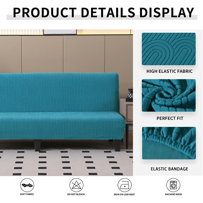 Copridivano Per Divano Letto Jacquard Elasticizzato Senza Braccioli Per Soggiorno E Mobili Pieghevoli